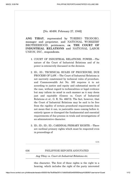 ang tibay vs cir|G.R. No. 46496. February 27, 1940 (Case Brief / Digest).